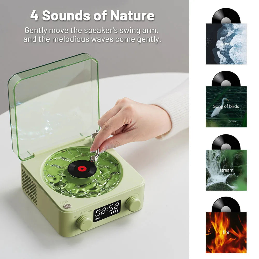 Retro RGB Projection Lamp Turntable Speaker Wireless Bluetooth-compatible 5.0 Vinyl Record Player