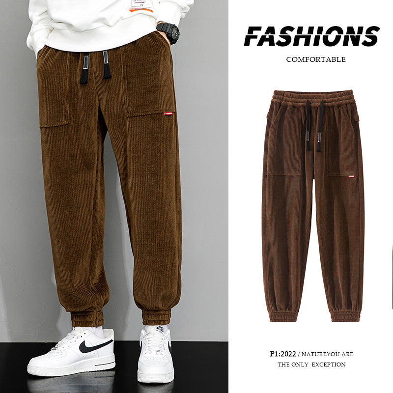 Men's Weighted Loose Wide Leg Corduroy Lounge Pants