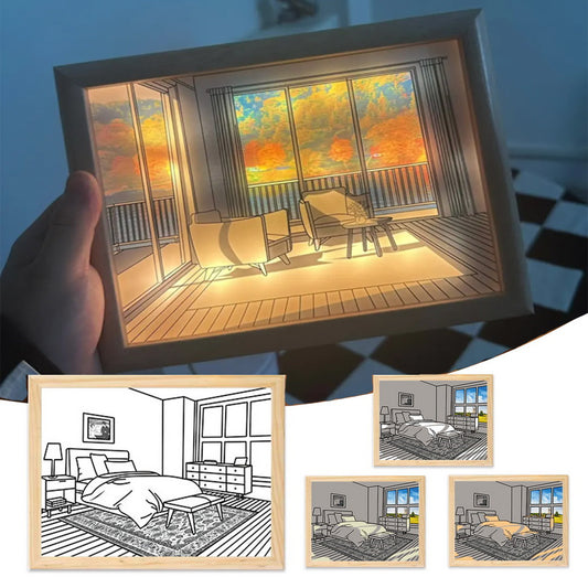 Illuminated Picture LED Decorative Light Painting Night Light Gift Creative Modern Simulate Drawing