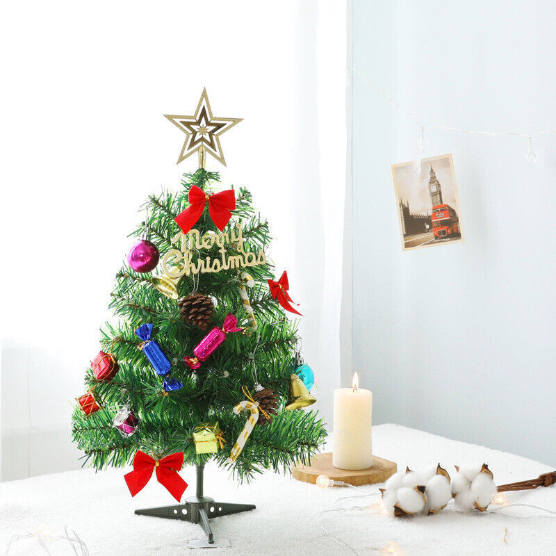 Small Mini Christmas Tree LED Lights Ornament - Tabletop Artificial