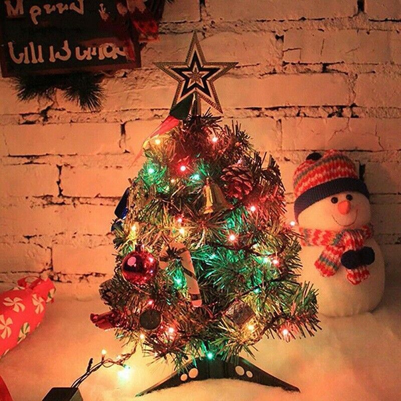 Small Mini Christmas Tree LED Lights Ornament - Tabletop Artificial