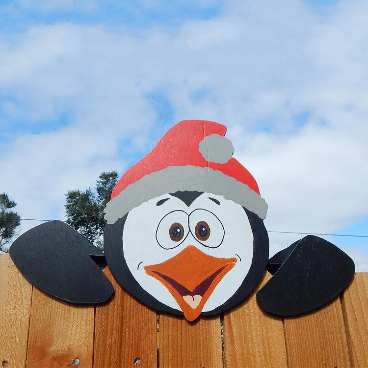 Christmas Themed Fence Garden Santa Top Decoration