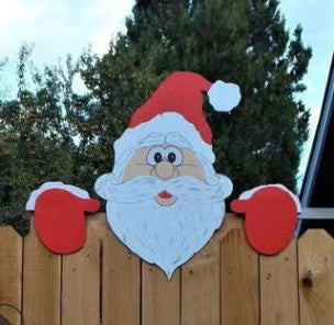 Christmas Themed Fence Garden Santa Top Decoration