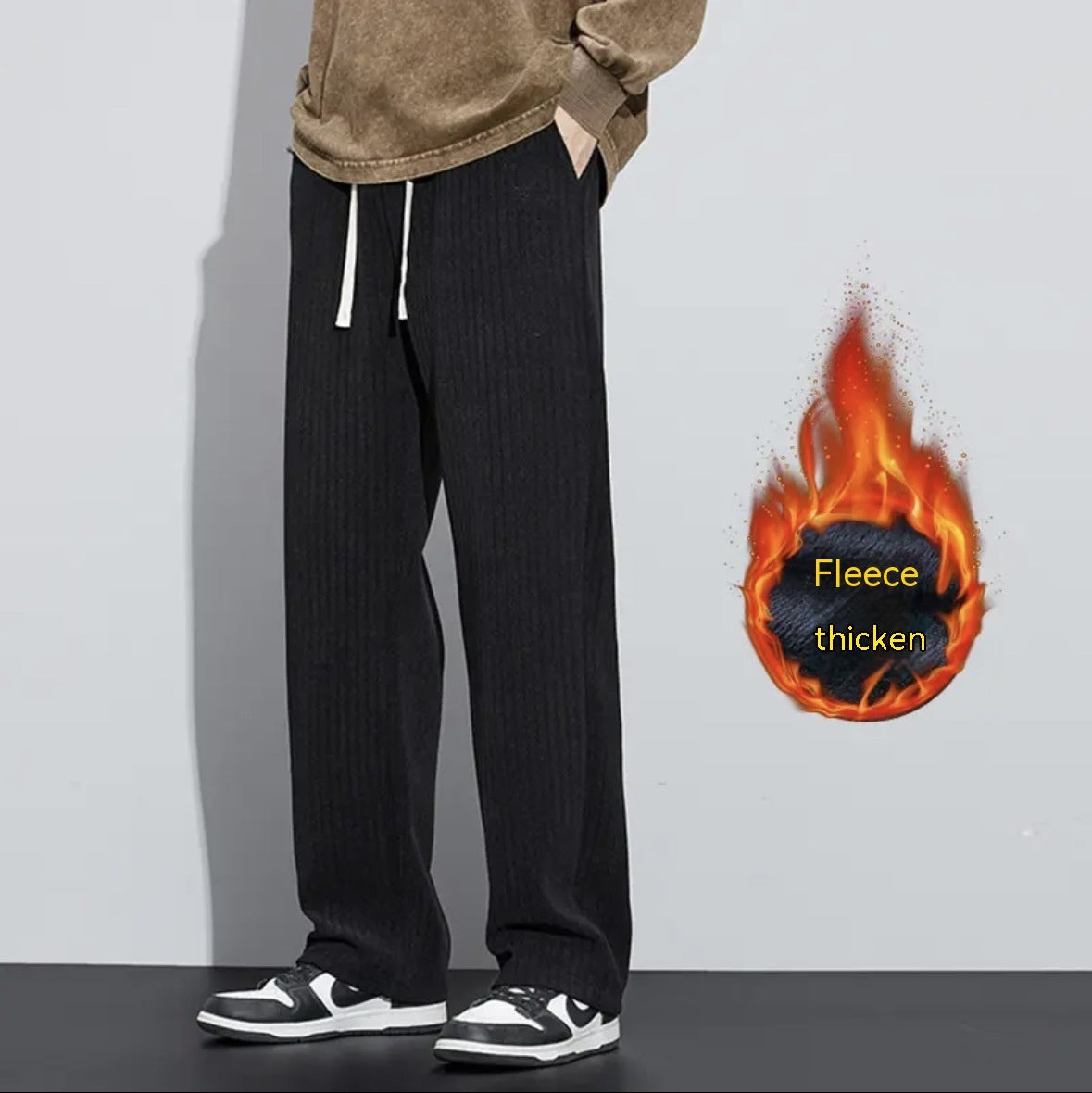 Fleece-lined Thickened Corduroy Pants Men's