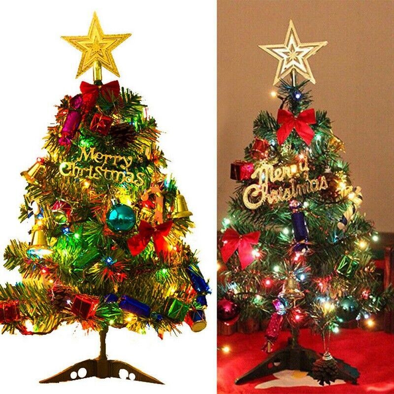 Small Mini Christmas Tree LED Lights Ornament - Tabletop Artificial