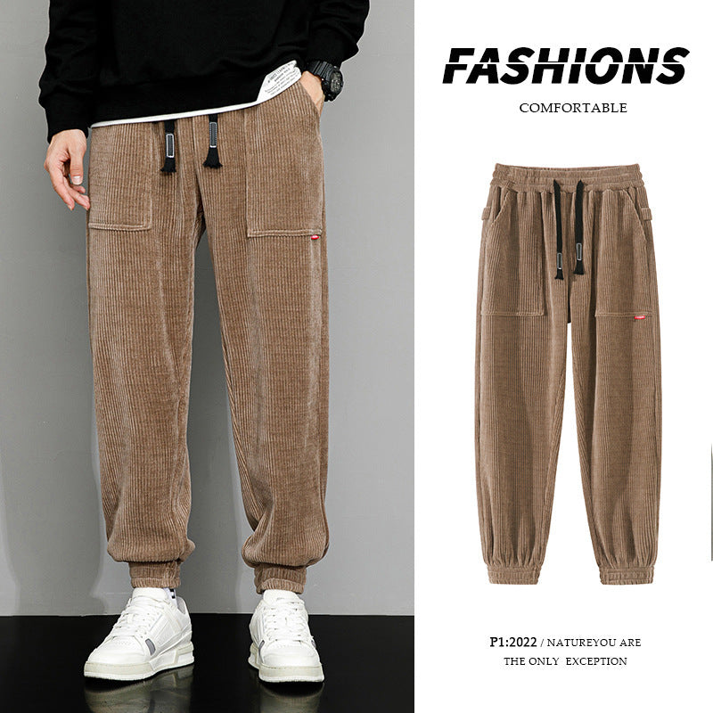 Men's Weighted Loose Wide Leg Corduroy Lounge Pants